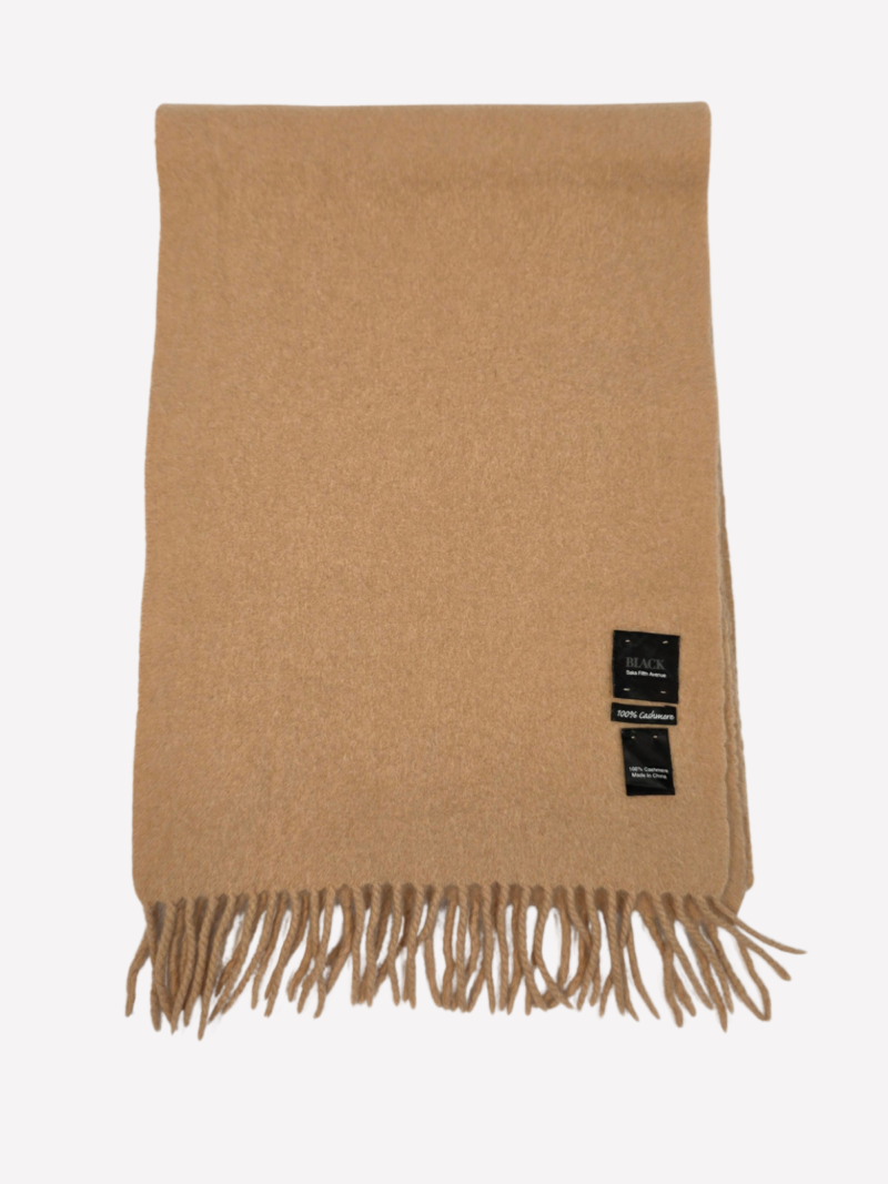 Black Saks Fifth Avenue beige cashmere scarf - Image 2