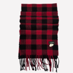 J.Crew red and black checked scarf