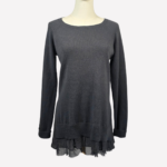 Garnet Hill dark blue-grey cashmere tunic