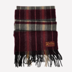 Burgundy and grey cashmere scarf
