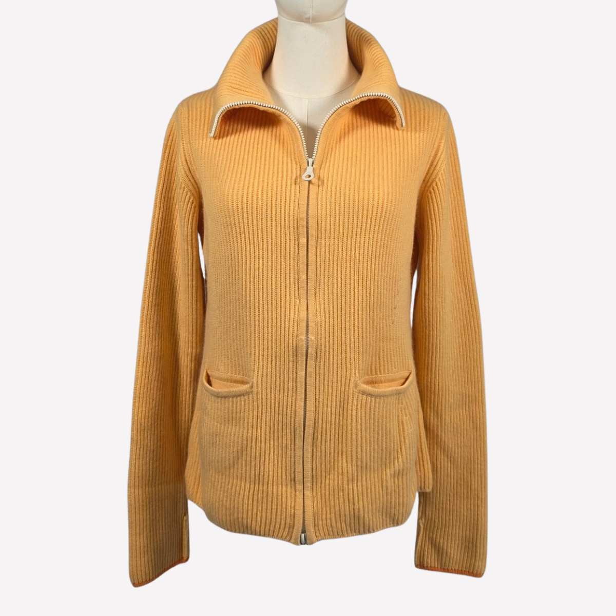Lana DOro cashmere sweater Lana D’Oro yellow cashmere cardigan - Image 1