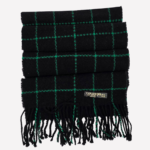 Black and green checkered lambswool scarf