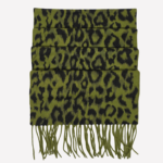 Nordstrom green animal-print cashmere scarf