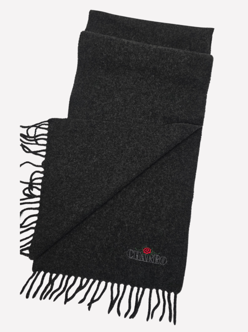 Dark grey Woolmark wool scarf - Image 2