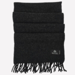 Dark grey Woolmark wool scarf