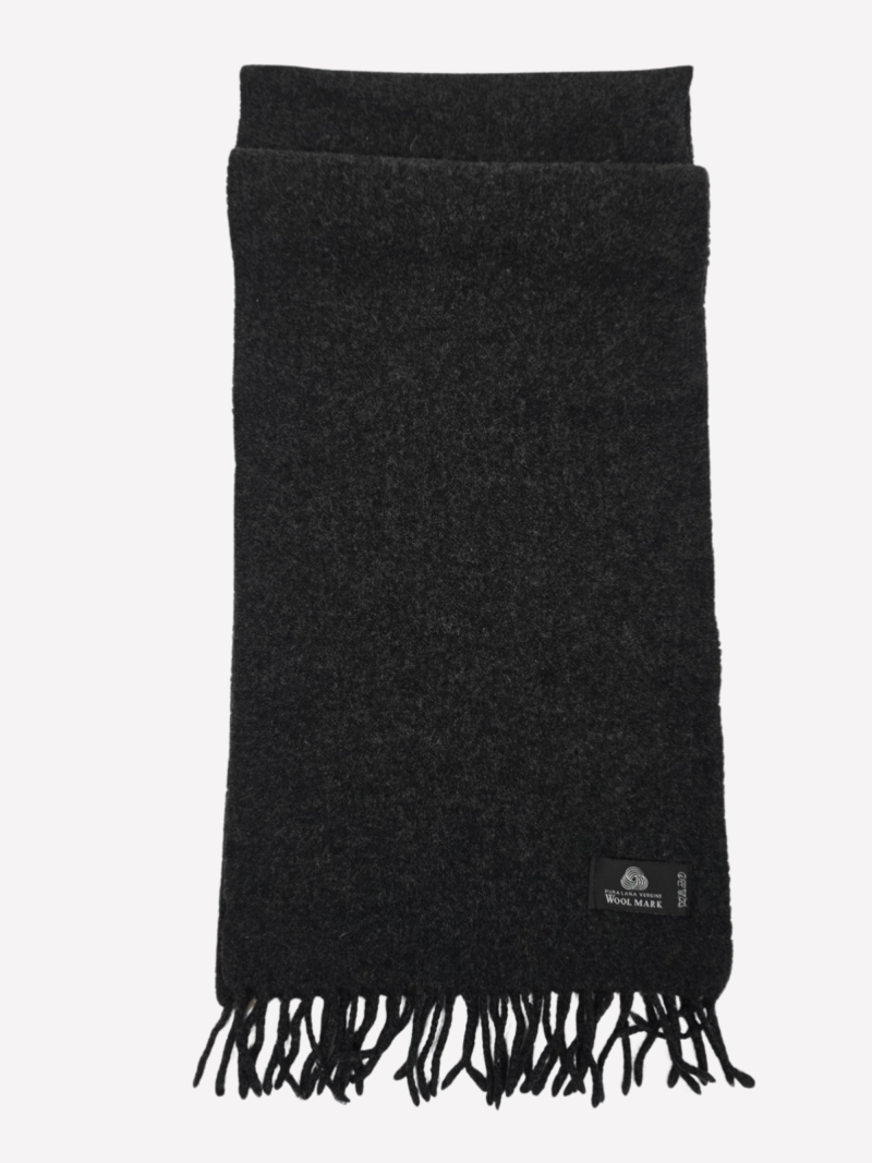 Dark grey Woolmark wool scarf - Image 3