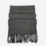 Uniqlo grey pinstriped cashmere scarf
